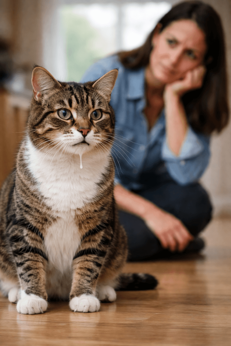 Cat drooling due to mouth pain or illness