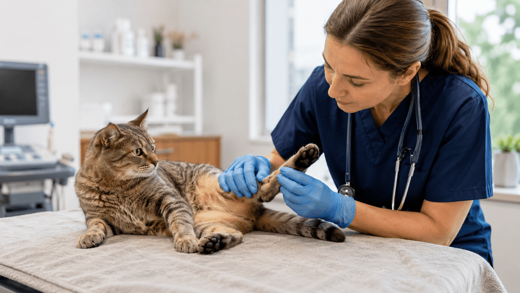 Cat with sudden hind leg paralysis requiring emergency veterinary care